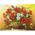 Алмазная вышивка Маки в корзине